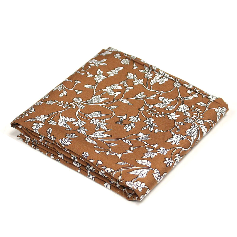 Tissu viscose fluide, fines fleurs blanches et noirs, fond ocre ou fond vert - TissusPapi.com