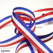 Ruban tricolore français bleu blanc rouge pour médailles, inaugurations et écharpes tricolores - TissusPapi.com