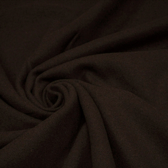 Tissu Drap de laine marron chocolat