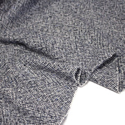Tissu Tweed de laine faux - uni blanc cassé et bleu marine - Fabrication italienne - TissusPapi.com