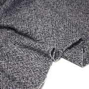 Tissu Tweed de laine faux - uni blanc cassé et bleu marine - Fabrication italienne - TissusPapi.com