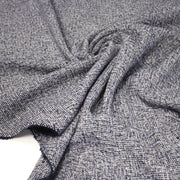 Tissu Tweed de laine faux - uni blanc cassé et bleu marine - Fabrication italienne - TissusPapi.com