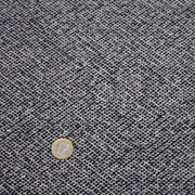 Tissu Tweed de laine faux - uni blanc cassé et bleu marine - Fabrication italienne - TissusPapi.com