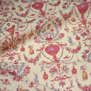 Tissu coton grande largeur 280cm TOILE DE JOUY MONTGOLFIERES jaune & rose - TissusPapi.com
