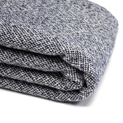 Tissu Tweed de laine faux - uni blanc cassé et bleu marine - Fabrication italienne - TissusPapi.com