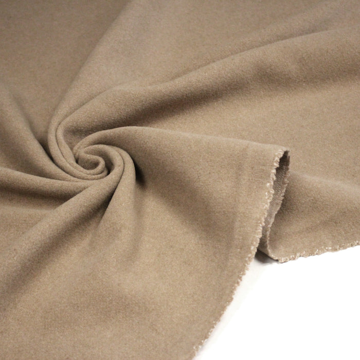 Tissu velours de laine marron Cappuccino - Fabrication italienne - TissusPapi.com