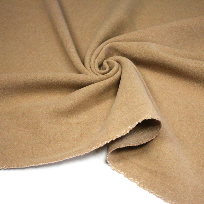 Tissu velours de laine marron Cappuccino - Fabrication italienne