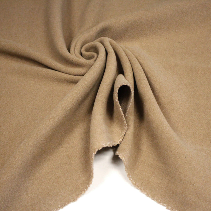 Tissu velours de laine marron Cappuccino - Fabrication italienne - TissusPapi.com