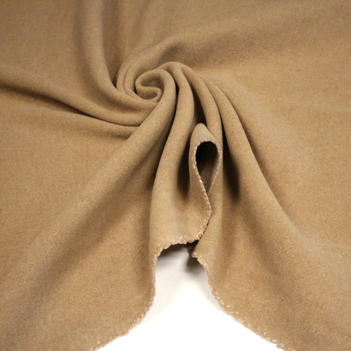 Tissu velours de laine marron Cappuccino - Fabrication italienne