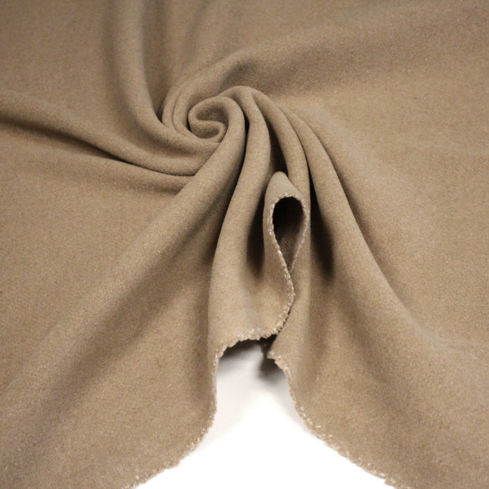 Tissu velours de laine marron Cappuccino - Fabrication italienne - TissusPapi.com