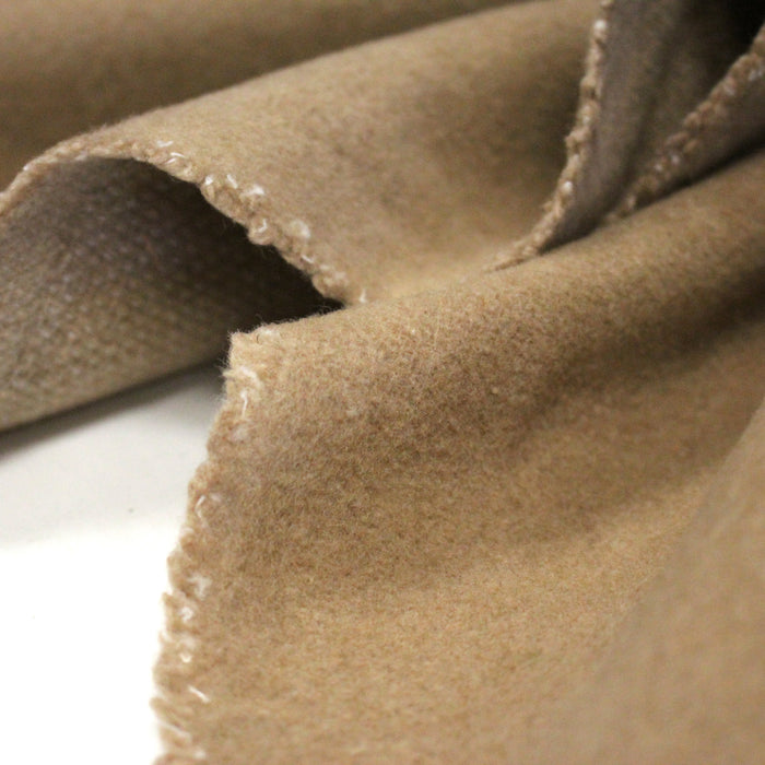 Tissu velours de laine marron Cappuccino - Fabrication italienne