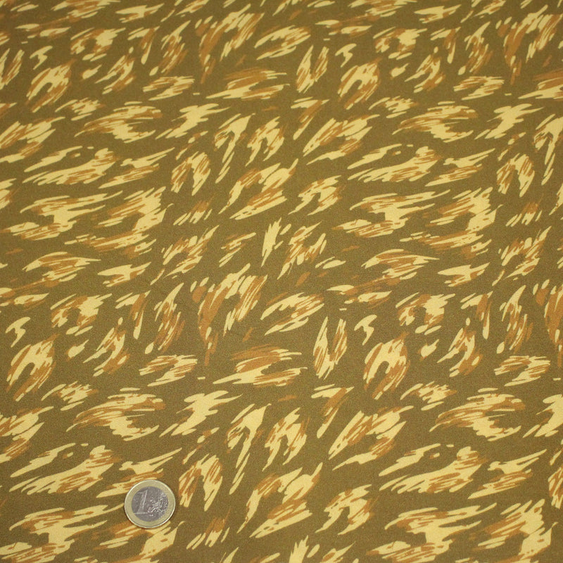 Tissu Viscose fluide MONIQUE faux - uni léopard vert & bronze - OEKO - TEX - TissusPapi.com