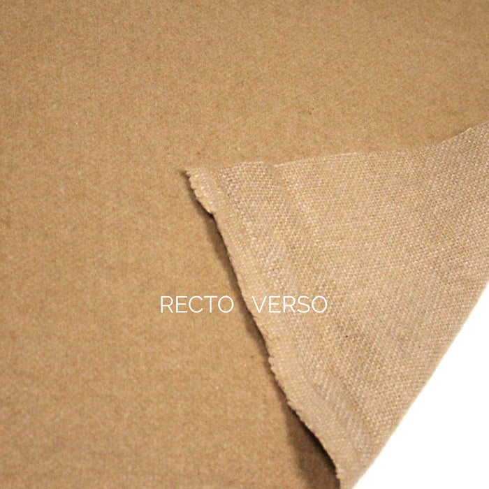 Tissu velours de laine marron Cappuccino - Fabrication italienne