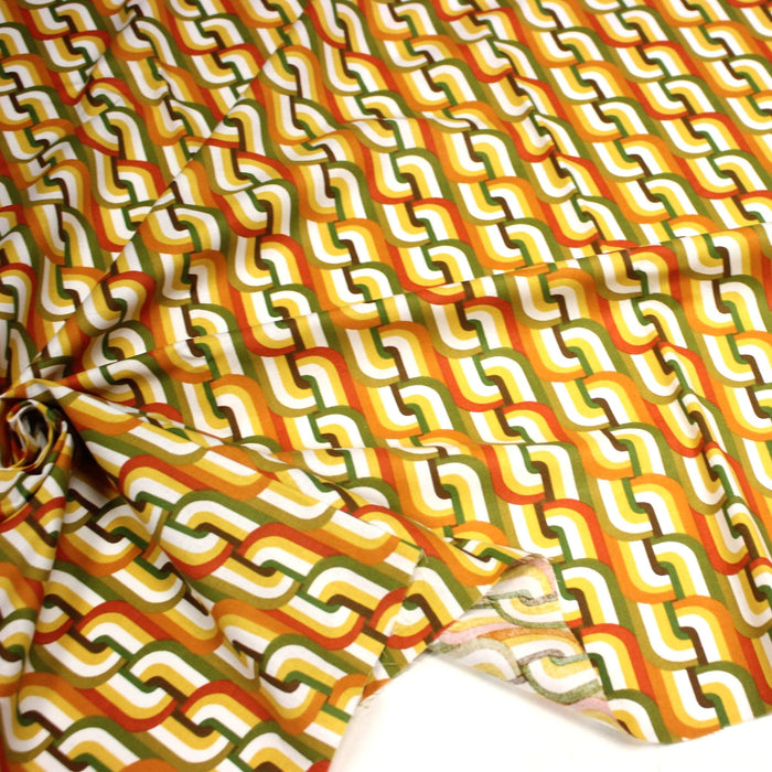 Tissu cotonnade SEVENTIES aux formes entremêlées, trois couleurs dispos - OEKO - TEX STANDARD 100 - TissusPapi.com