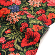 Tissu gabardine coton imprimée motif JACQUARD FLORAL multicolore - TissusPapi.com