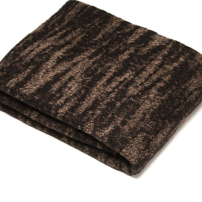 Tissu Lainage jacquard motif faux-uni rayé, tons marrons & taupe