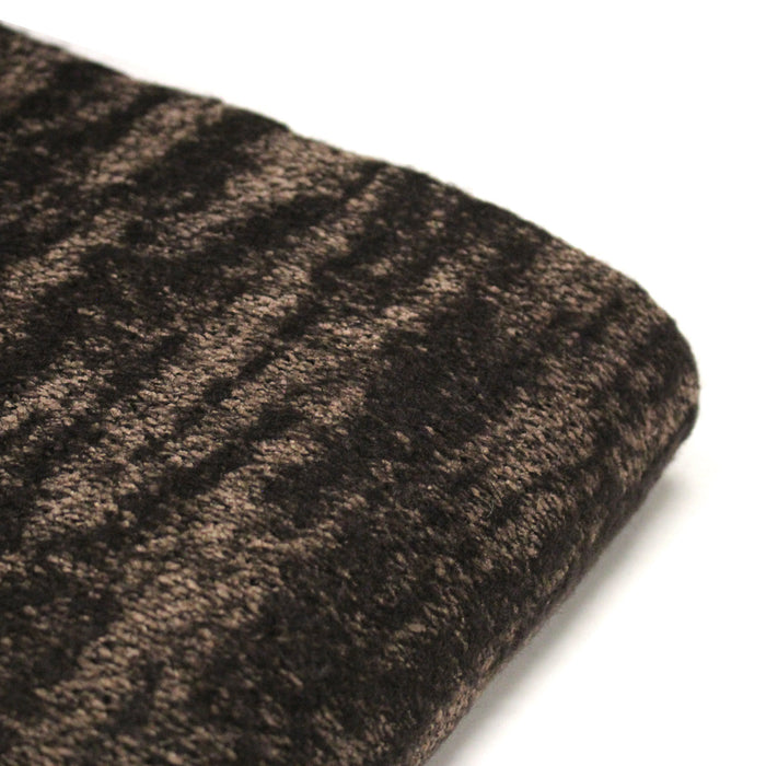 Tissu Lainage jacquard motif faux-uni rayé, tons marrons & taupe