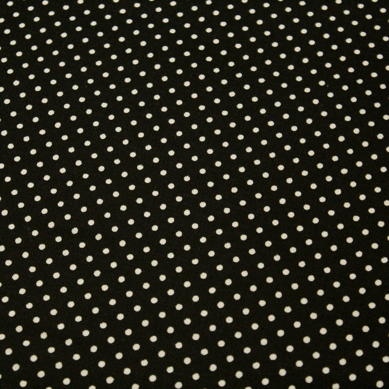Tissu coton POLKA DOT noir et pois écrus 2mm - TissusPapi.com