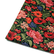 Tissu gabardine coton imprimée motif JACQUARD FLORAL multicolore - TissusPapi.com