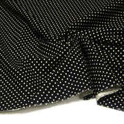 Tissu coton POLKA DOT noir et pois écrus 2mm - TissusPapi.com