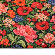 Tissu gabardine coton imprimée motif JACQUARD FLORAL multicolore - TissusPapi.com
