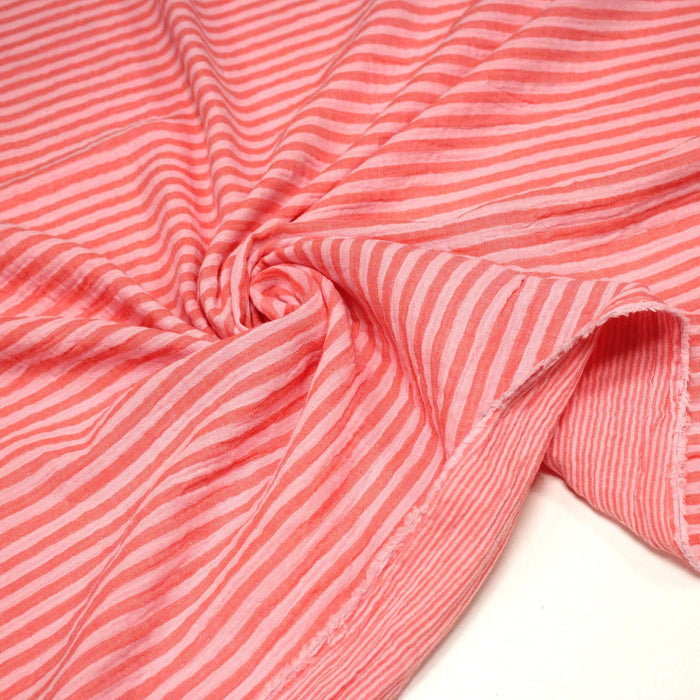 Tissu double gaze coton RAYURES recto verso : nombreuses couleurs ! OEKO - TEX - TissusPapi.com