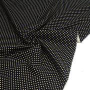 Tissu coton POLKA DOT noir et pois écrus 2mm - TissusPapi.com