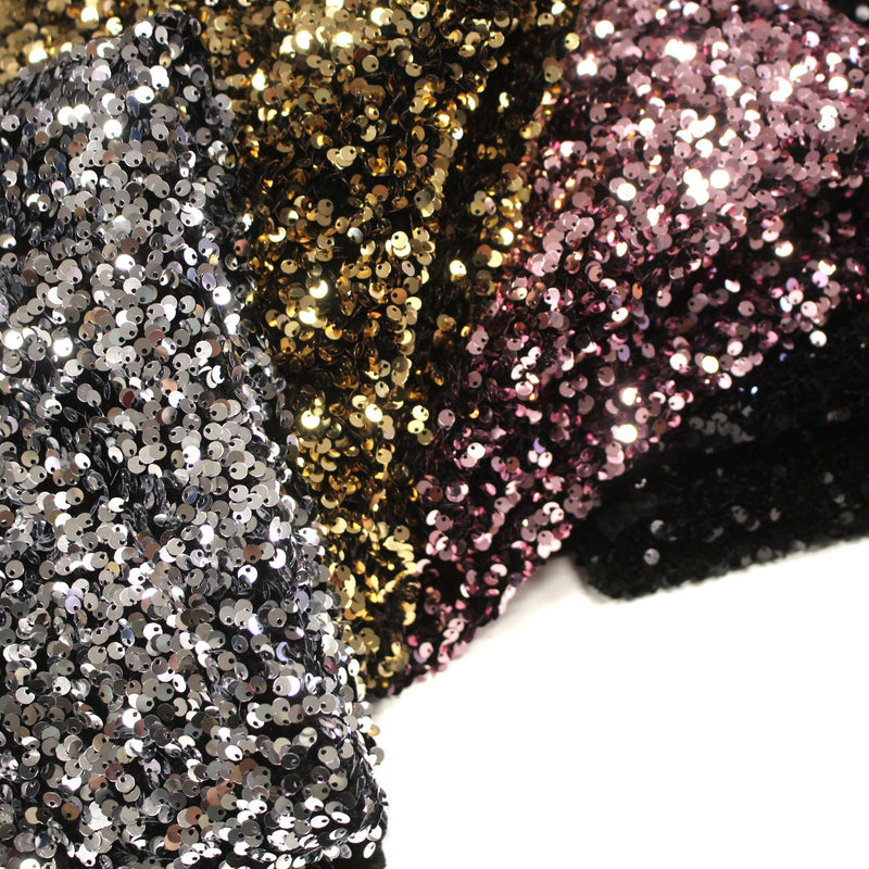 Tissu Sequin paillettes sur velours, nombreuses couleurs ! - TissusPapi.com