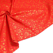 Tissu coton NOËL rouge au Père - Noël et cadeaux dorés - OEKO - TEX - TissusPapi.com