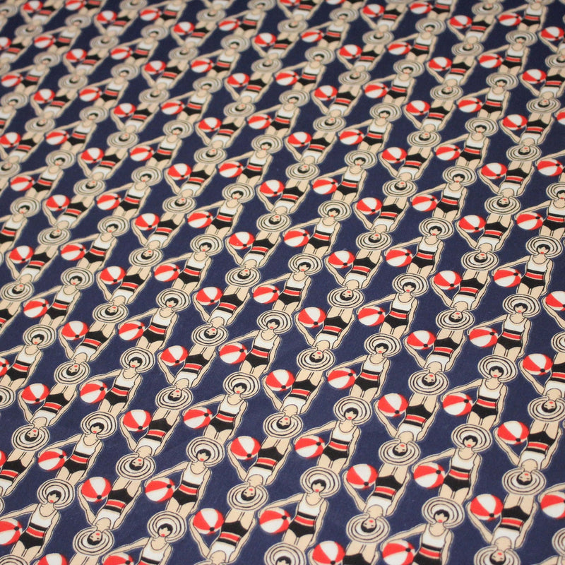 Tissu cotonnade LES NAGEUSES ART DECO - OEKO - TEX STANDARD 100 - TissusPapi.com
