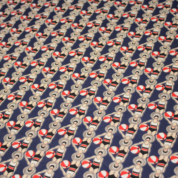 Tissu cotonnade LES NAGEUSES ART DECO - OEKO-TEX STANDARD 100