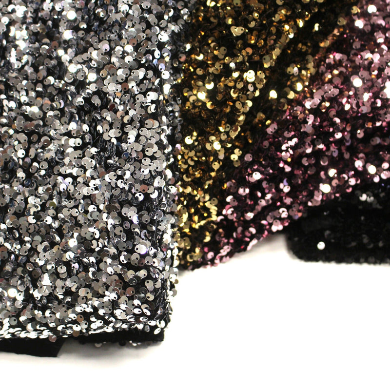 Tissu Sequin paillettes sur velours, nombreuses couleurs ! - TissusPapi.com