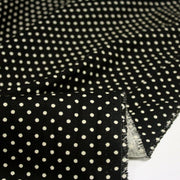 Tissu coton POLKA DOT noir et pois écrus 2mm - TissusPapi.com