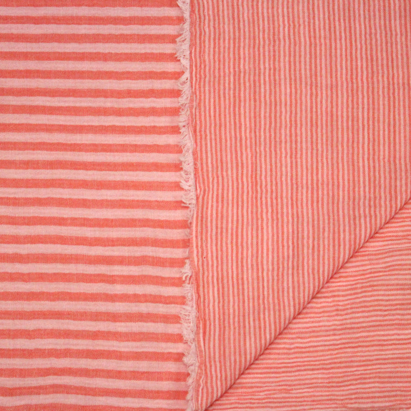 Tissu double gaze coton RAYURES recto verso : nombreuses couleurs ! OEKO - TEX - TissusPapi.com