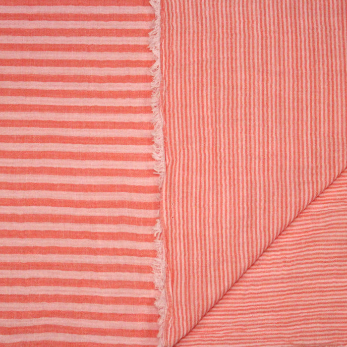 Tissu double gaze coton RAYURES recto verso : nombreuses couleurs ! OEKO - TEX - TissusPapi.com
