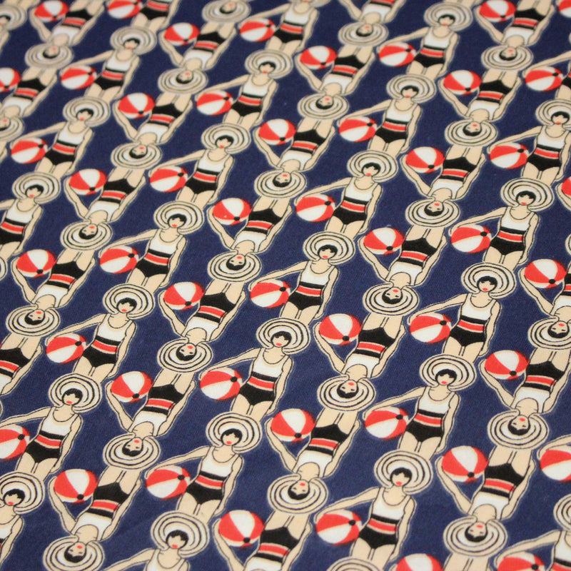 Tissu cotonnade LES NAGEUSES ART DECO - OEKO - TEX STANDARD 100 - TissusPapi.com