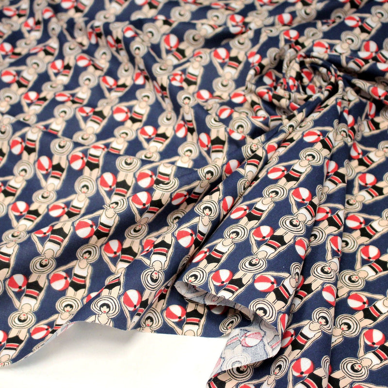 Tissu cotonnade LES NAGEUSES ART DECO - OEKO - TEX STANDARD 100 - TissusPapi.com