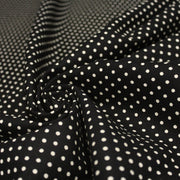 Tissu coton POLKA DOT noir et pois écrus 2mm - TissusPapi.com