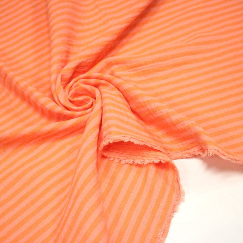 Tissu double gaze coton RAYURES recto verso : nombreuses couleurs ! OEKO - TEX - TissusPapi.com