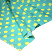 Tissu cotonnade bleu vert aux pois jaunes 18mm - TissusPapi.com