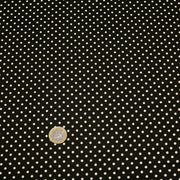 Tissu coton POLKA DOT noir et pois écrus 2mm - TissusPapi.com