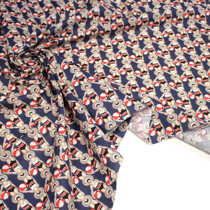 Tissu cotonnade LES NAGEUSES ART DECO - OEKO-TEX STANDARD 100