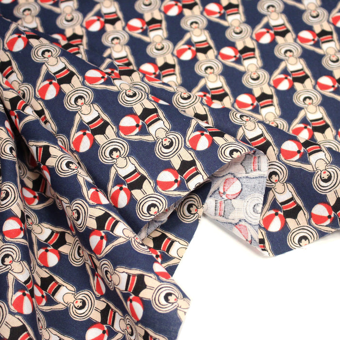 Tissu cotonnade LES NAGEUSES ART DECO - OEKO-TEX STANDARD 100