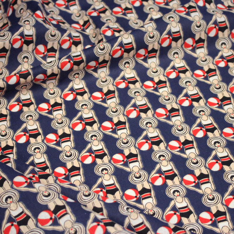 Tissu cotonnade LES NAGEUSES ART DECO - OEKO - TEX STANDARD 100 - TissusPapi.com