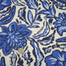 Tissu voile de coton imprimé INDIENNES écru aux fleurs bleues et marine - TissusPapi.com