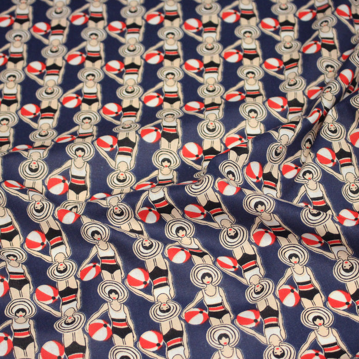 Tissu cotonnade LES NAGEUSES ART DECO - OEKO-TEX STANDARD 100