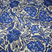 Tissu voile de coton imprimé INDIENNES écru aux fleurs bleues et marine - TissusPapi.com