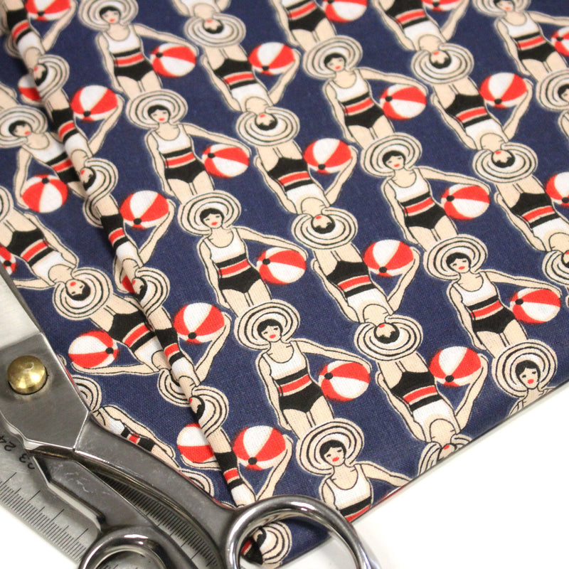 Tissu cotonnade LES NAGEUSES ART DECO - OEKO - TEX STANDARD 100 - TissusPapi.com
