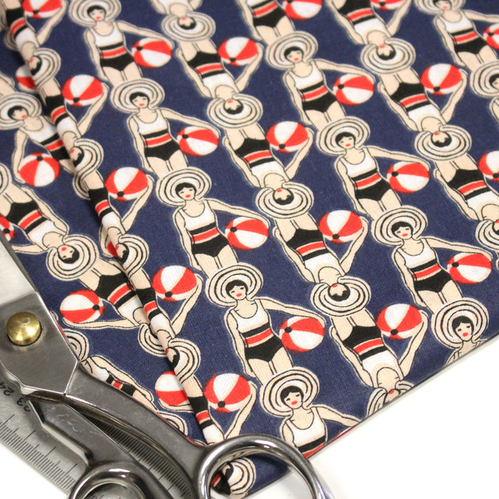Tissu cotonnade LES NAGEUSES ART DECO - OEKO-TEX STANDARD 100