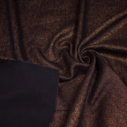 Tissu Maille viscose rouge cuivre lurex et verso noir, de fabrication française - TissusPapi.com
